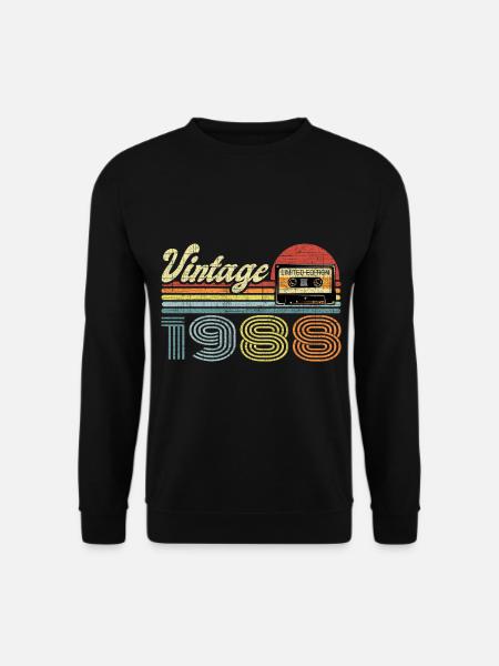 Vintage 1988 Kassette Mixtape - 33. Geburtstag - Unisex Pullover - Schwarz