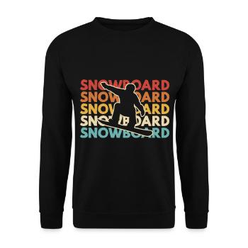 Conception de snowboard freestyle – Coloré et dynamique - Sweat-shirt Unisexe - noir - Devant - Alina (178cm) & Michal (187cm)
