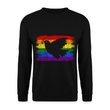 Peace Dove Peace Flag - Unisex Sweatshirt - black - Front - Alina (178cm) & Michal (187cm)