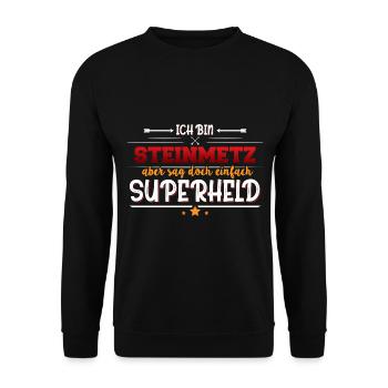 Ich bin Steimetzt Handwerker - Unisex Pullover - Schwarz - Vorne - Alina (178cm) & Michal (187cm)