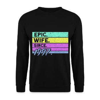 25th Wedding Anniversary Couple Design 25 Years of Marriage - Unisex Sweatshirt - black - Front - Alina (178cm) & Michal (187cm)