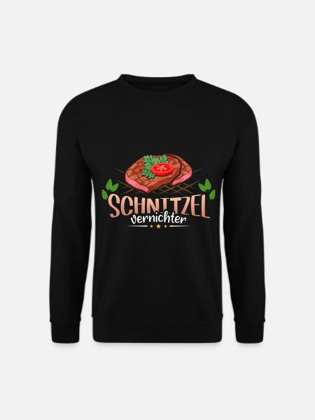 Schnitzel vernichter Fleisch Essen - Unisex Pullover - Schwarz