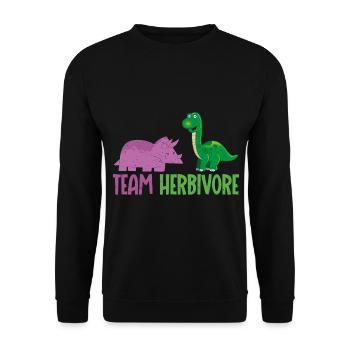 Team Herbivore Vegan Vegetarian - Unisex Sweatshirt - black - Front - Alina (178cm) & Michal (187cm)