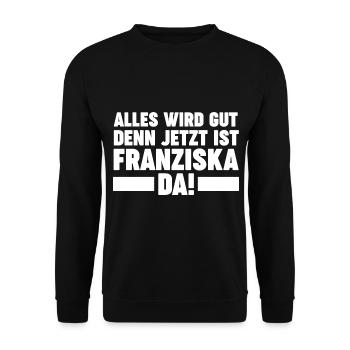 Franziska - Unisex Pullover - Schwarz - Vorne - Alina (178cm) & Michal (187cm)