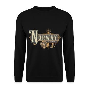 Norway Fishing Angler Fishing Trip - Unisex Sweatshirt - black - Front - Alina (178cm) & Michal (187cm)