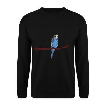 Wave Parakeet Blue Watercolors Bird Pet - Unisex Sweatshirt - black - Front - Alina (178cm) & Michal (187cm)