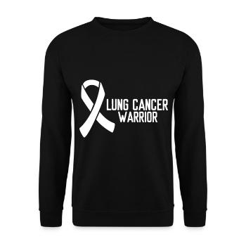 Lung Cancer Awareness White Ribbon Warrior - Sweat-shirt Unisexe - noir - Devant - Alina (178cm) & Michal (187cm)