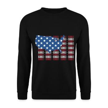 American FLAG HAWAII city - Patriotic Gift - Unisex Sweatshirt - black - Front - Alina (178cm) & Michal (187cm)