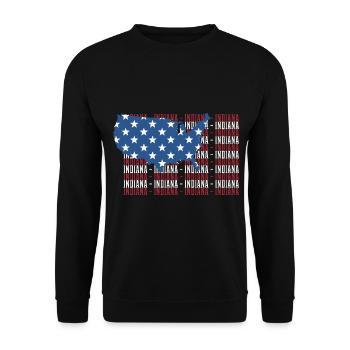 American FLAG INDIANA city - Patriotic Gift - Unisex Sweatshirt - black - Front - Alina (178cm) & Michal (187cm)