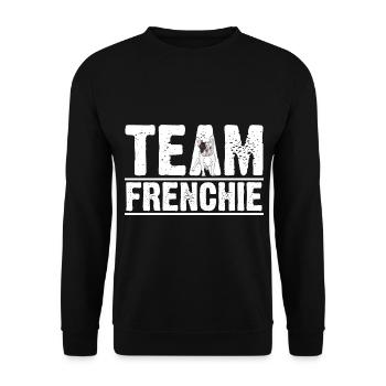 Hund Frenchie - Unisex Pullover - Schwarz - Vorne - Alina (178cm) & Michal (187cm)