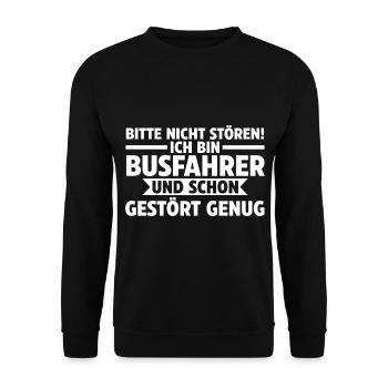 Bus Busfahrer - Unisex Pullover - Schwarz - Vorne - Alina (178cm) & Michal (187cm)