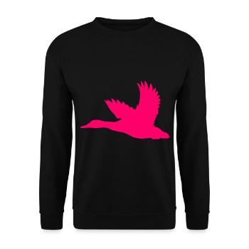 Ente – Perfekt für Jäger und Naturfreunde - Unisex Pullover - Schwarz - Vorne - Alina (178cm) & Michal (187cm)