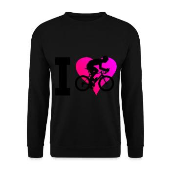 Rennradfahrer Rennradfahren Damen Rennrad - Unisex Pullover - Schwarz - Vorne - Alina (178cm) & Michal (187cm)