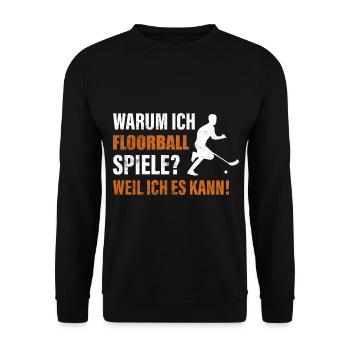 Floorball Unihockey Spruch - Unisex Pullover - Schwarz - Vorne - Alina (178cm) & Michal (187cm)