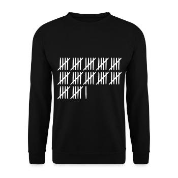 61 birthday tally sheet - 61 years old - Unisex Sweatshirt - black - Front - Alina (178cm) & Michal (187cm)