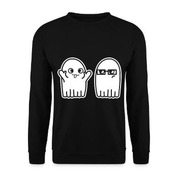 Ghosts Albern Nerves Creepy Gift Ideas - Unisex Sweatshirt - black - Front - Alina (178cm) & Michal (187cm)