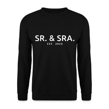Sr. & Sra. Est. 2023 - Cadeau de mariage homme et femme - Sweat-shirt Unisexe - noir - Devant - Alina (178cm) & Michal (187cm)