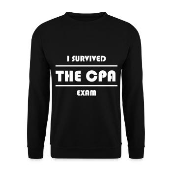 I Survived the CPA Exam - Accountant Funny Gift - Unisex Sweatshirt - black - Front - Alina (178cm) & Michal (187cm)