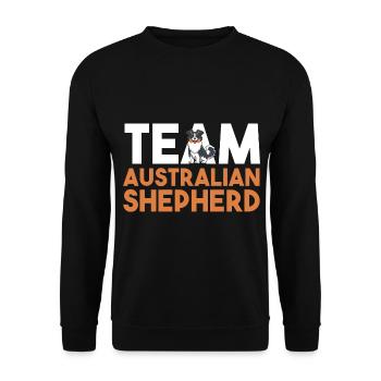 Dog Australian Shepherd - Unisex Sweatshirt - black - Front - Alina (178cm) & Michal (187cm)