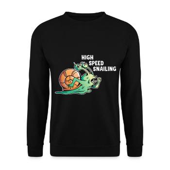 Snail lovers Snail owners sluggish running - Unisex Sweatshirt - black - Front - Alina (178cm) & Michal (187cm)