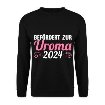 Urgroßmutter 2024 Uroma - Unisex Pullover - Schwarz - Vorne - Alina (178cm) & Michal (187cm)