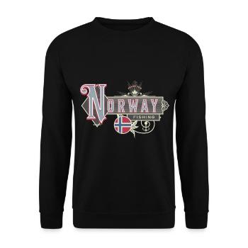 Norway Fishing Angler Fishing Trip - Unisex Sweatshirt - black - Front - Alina (178cm) & Michal (187cm)