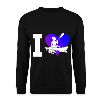 Kayak Hommes Femmes Canoë Kayak Kayak - Sweat-shirt Unisexe - noir - Devant - Alina (178cm) & Michal (187cm)