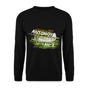 Antonov AN-2 Aircraft Biplane AN-2 - Unisex Sweatshirt - black - Front - Alina (178cm) & Michal (187cm)