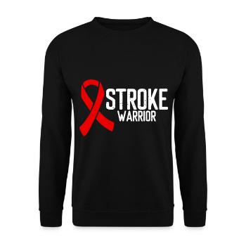 Stroke Awareness Red Ribbon Disease Stroke Warrior - Unisex Pullover - Schwarz - Vorne - Alina (178cm) & Michal (187cm)