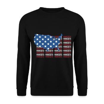 American FLAG MINNESOTA city - Patriotic Gift - Unisex Sweatshirt - black - Front - Alina (178cm) & Michal (187cm)