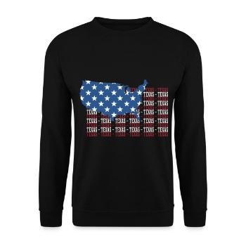American FLAG TEXAS city - Patriotic Gift - Unisex Sweatshirt - black - Front - Alina (178cm) & Michal (187cm)
