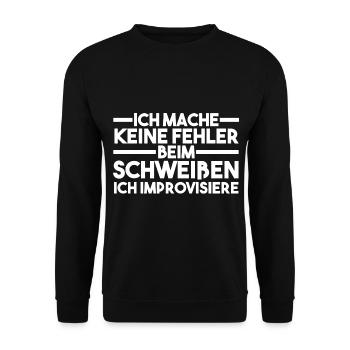 Schweißen Metallbau Metallbauer Schweißer - Unisex Pullover - Schwarz - Vorne - Alina (178cm) & Michal (187cm)