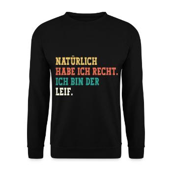 Leif Lustiger Spruch Vorname Name Leif - Unisex Pullover - Schwarz - Vorne - Alina (178cm) & Michal (187cm)