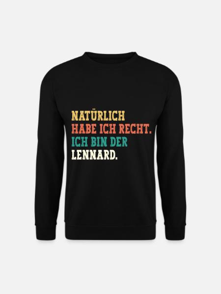 Lennard Lustiger Spruch Vorname Name Lennard - Unisex Pullover - Schwarz