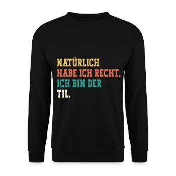 Til Lustiger Spruch Vorname Name Til - Unisex Pullover - Schwarz - Vorne - Alina (178cm) & Michal (187cm)