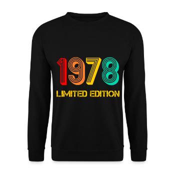1978 né Né 1978 Cadeau Anniversaire - Sweat-shirt Unisexe - noir - Devant - Alina (178cm) & Michal (187cm)