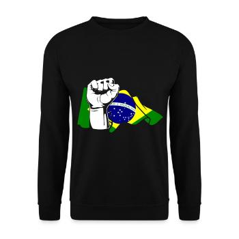 Faust Brasilianer Brasilien - Unisex Pullover - Schwarz - Vorne - Alina (178cm) & Michal (187cm)