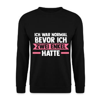 Großmutter Großmama Omi Oma - Unisex Pullover - Schwarz - Vorne - Alina (178cm) & Michal (187cm)