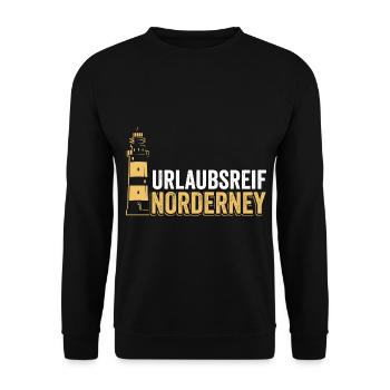 Urlaubsreif Norderney - Unisex Pullover - Schwarz - Vorne - Alina (178cm) & Michal (187cm)