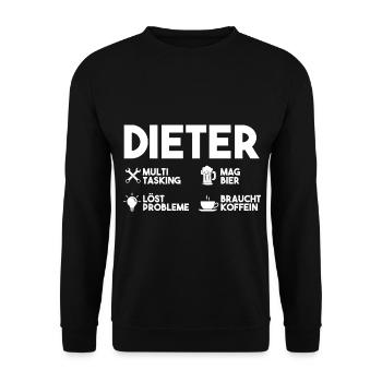 Dieter - Unisex Pullover - Schwarz - Vorne - Alina (178cm) & Michal (187cm)