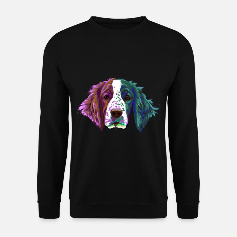 Splash Welsh Springer Spaniel Hund - Unisex Pullover - Schwarz