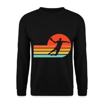 Handballspieler VIntage Retro Sport Handball - Sweat-shirt Unisexe - noir - Devant - Alina (178cm) & Michal (187cm)