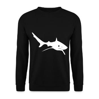 shark - Unisex Sweatshirt - black - Front - Alina (178cm) & Michal (187cm)