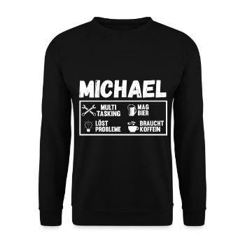 Michael - Unisex Pullover - Schwarz - Vorne - Alina (178cm) & Michal (187cm)