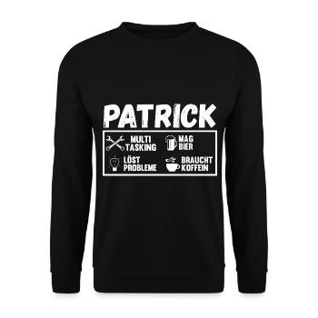 Patrick - Unisex Pullover - Schwarz - Vorne - Alina (178cm) & Michal (187cm)