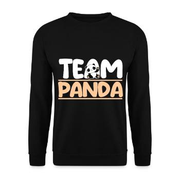 Pandabär Panda - Unisex Pullover - Schwarz - Vorne - Alina (178cm) & Michal (187cm)