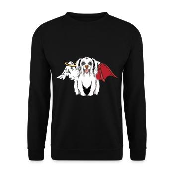Hells, Dog, Angel, Devil, Dogs, Dog, Heavenly - Unisex Sweatshirt - black - Front - Alina (178cm) & Michal (187cm)