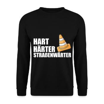 Straßenwärter Hart Härter Straßenmeister Geschenk - Unisex Pullover - Schwarz - Vorne - Alina (178cm) & Michal (187cm)