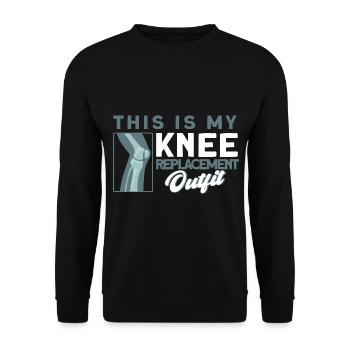 Patient Knee Surgery Bionic Knee - Unisex Sweatshirt - black - Front - Alina (178cm) & Michal (187cm)