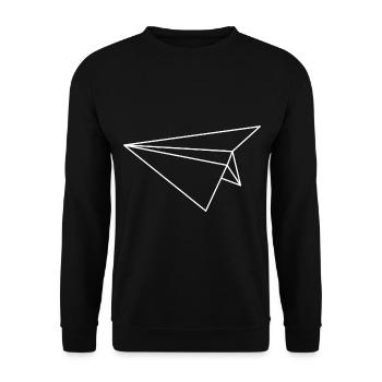 Ligne géométrique d’avion en papier - Sweat-shirt Unisexe - noir - Devant - Alina (178cm) & Michal (187cm)